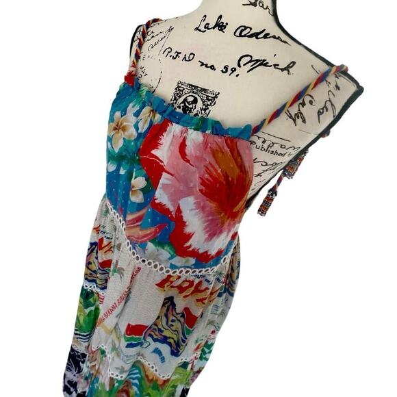 FARM RIO MAXI DRESS FLOWY SZ SMALL TROPICAL FRUITY PRINT AESTHETIC COCONUTGIRL - Picture 13 of 16